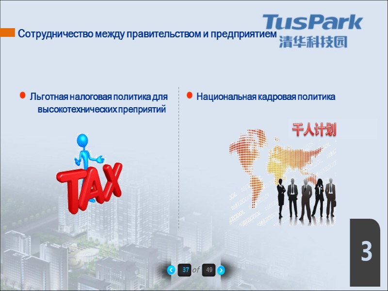 Сотрудничество между правительством и предприятием  37 of 49 3 千人计划 Льготная налоговая политика